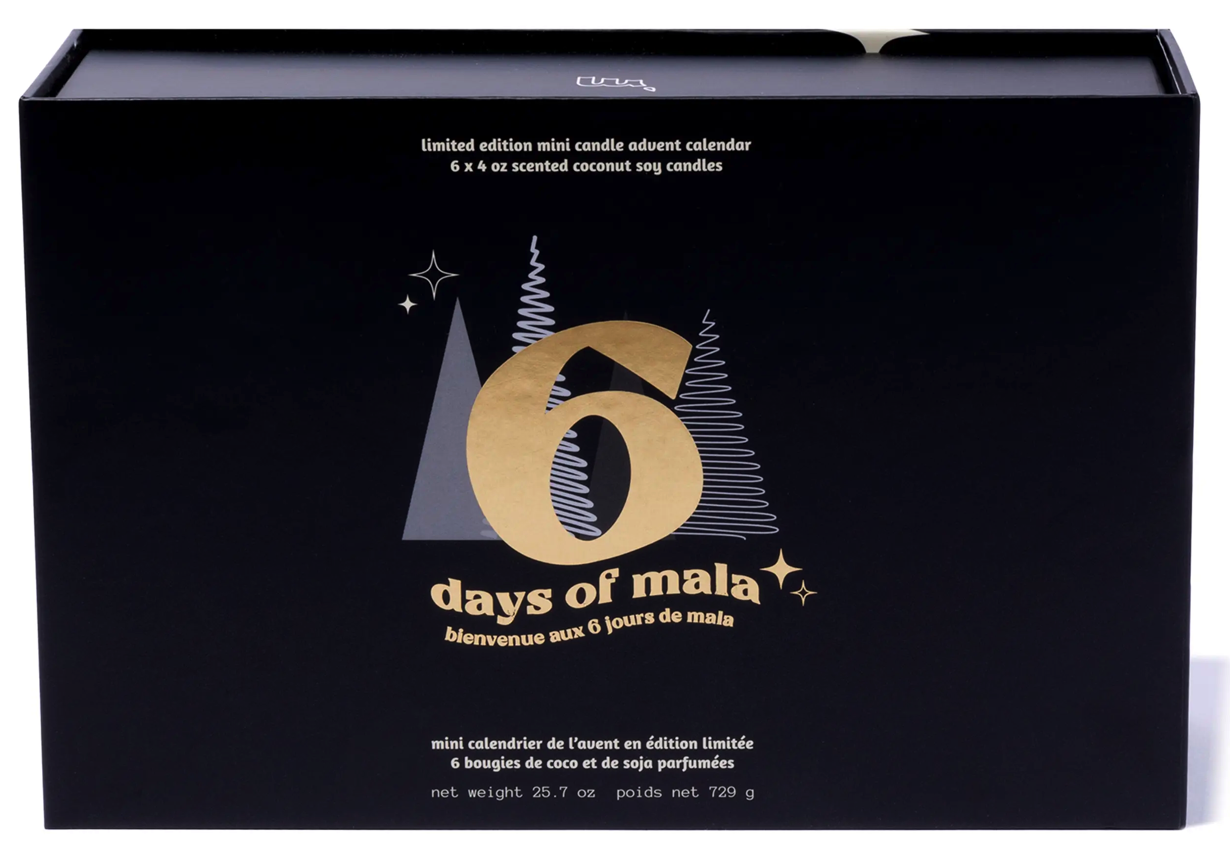 2022 Mala The Brand Candle Advent Calendar 6 Mini Scented Coconut Soy