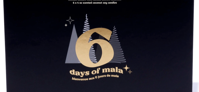 2022 Mala The Brand Candle Advent Calendar: 6 Mini Scented Coconut Soy Candles!