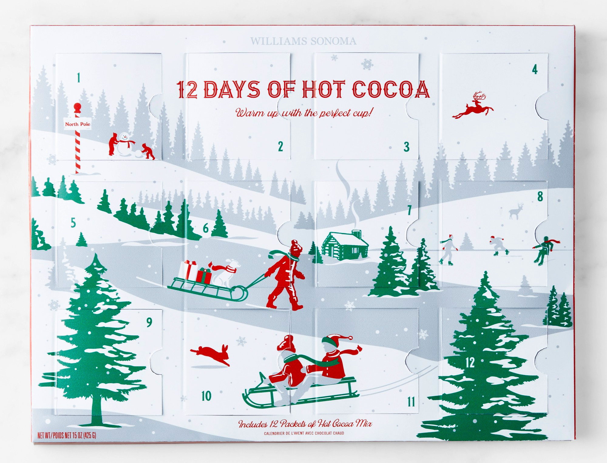 Williams Sonoma Hot Cocoa Advent Calendar 12 Days of Hot Cocoa To Warm