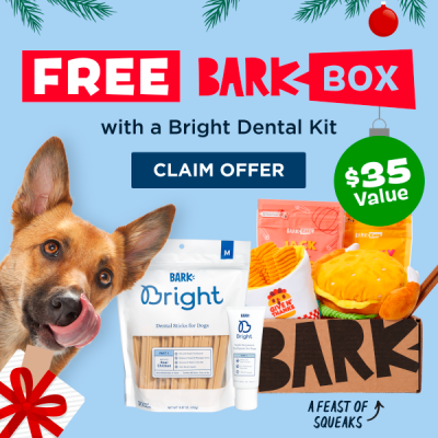 Bark Bright Black Friday Coupon: FREE BarkBox with Bright Dental Kit Subscription!