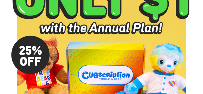 Cubscription Box by Build-A-Bear Cyber Monday Deal: 25% Off Subscription!