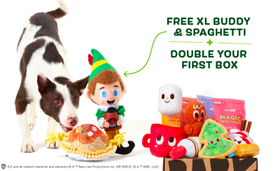 BarkBox Coupon: FREE Elf Inspired Toys With First Box of Toys and Treats for Dogs!