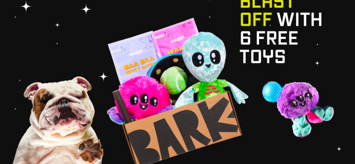 BarkBox Coupon: FREE Toy in EVERY Box + Limited Edition PLAYLIEN Box!