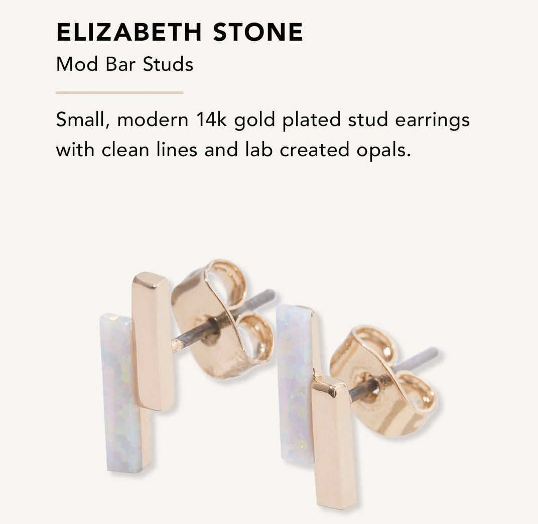 Elizabeth Stone Mod Bar Studs