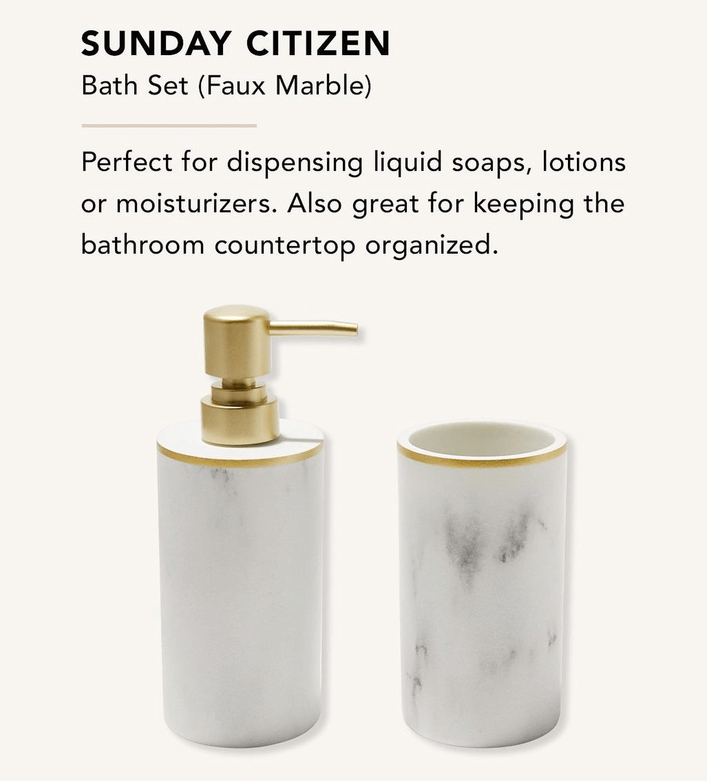 Sunday Citizen Bath Set (Faux Marble)