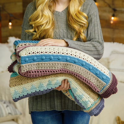 Annie’s Crochet Striped Afghan Club Coupon: Save 50% on Your First Crochet Box!