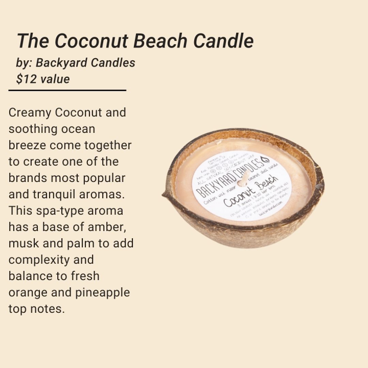 The Coconut Beach Candle by Backyard Candles