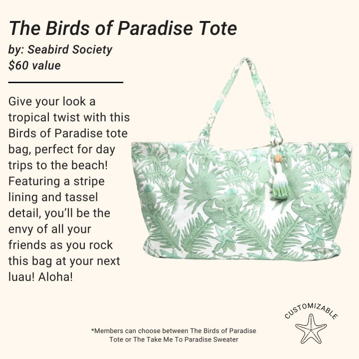 Beachly Fall 2023 Spoilers The Birds of Paradise Tote By Seabird Society