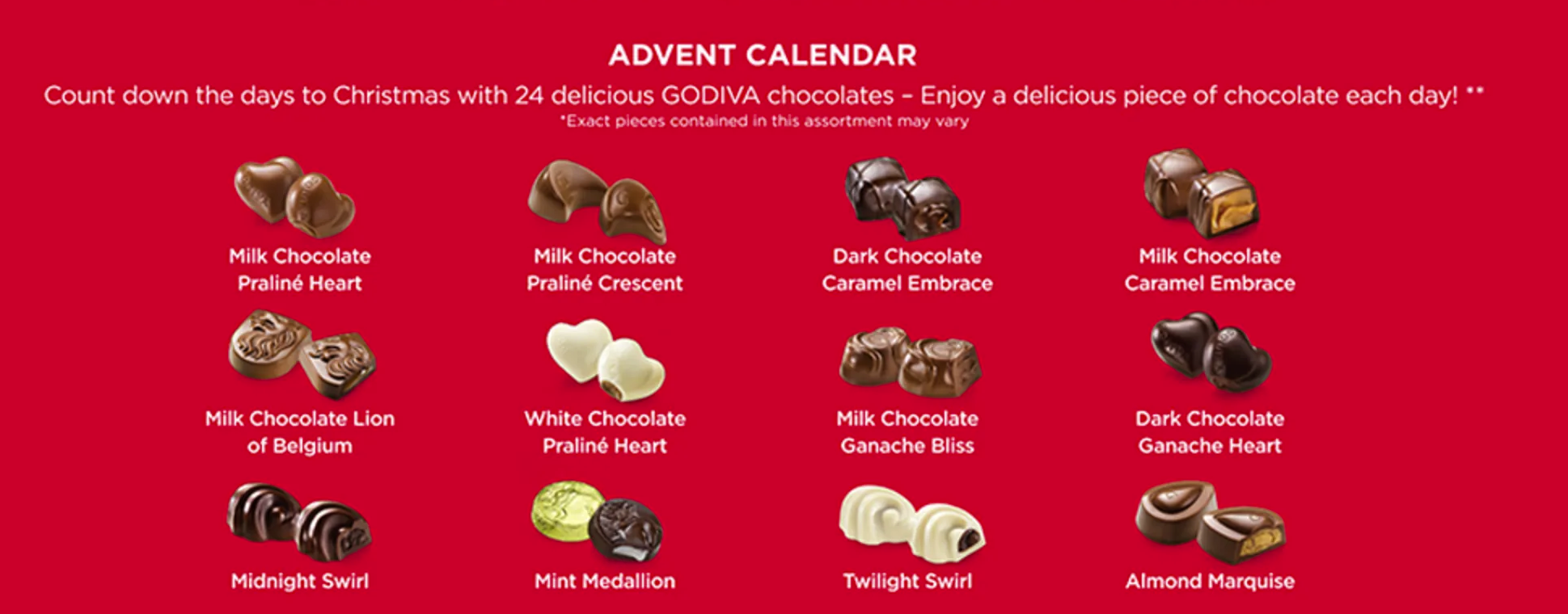 Godiva Chocolate Advent Calendar 24 Luxury Chocolates! Hello