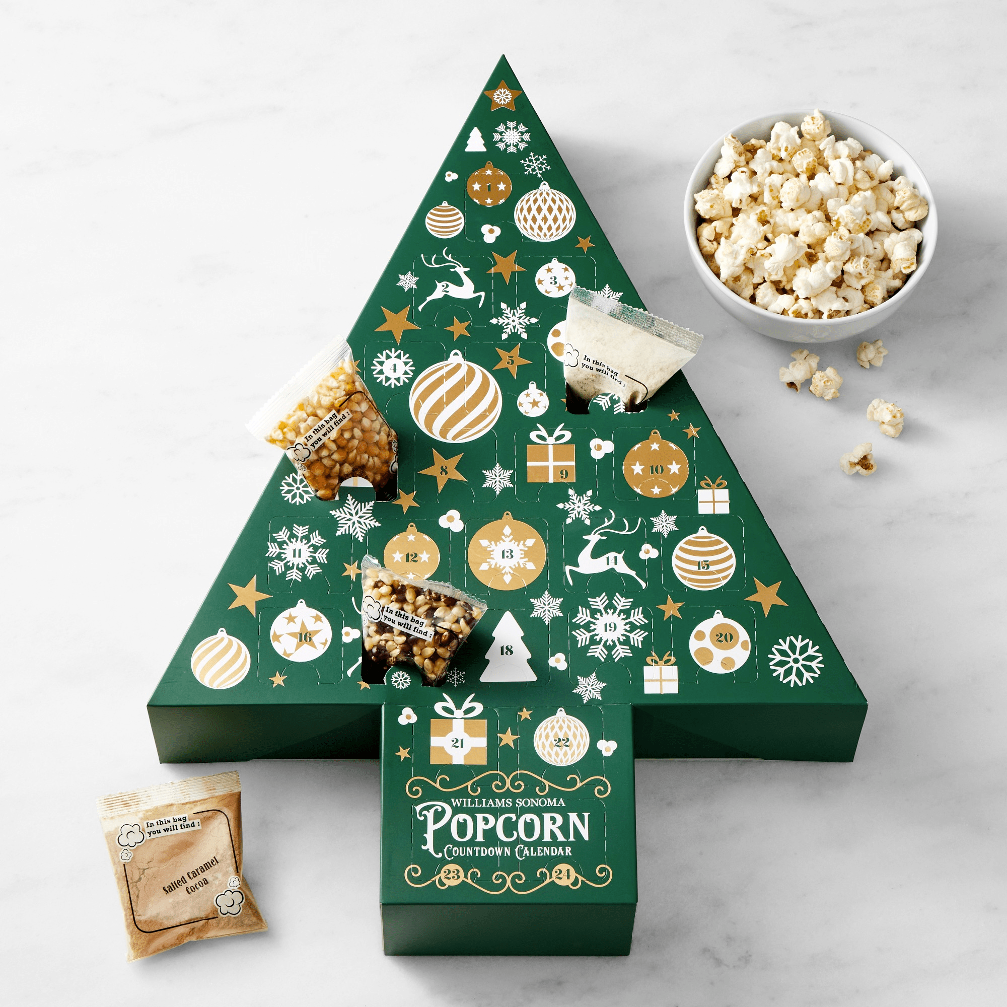 Williams Sonoma Christmas Popcorn Advent Calendar 24 Days Of Popcorn