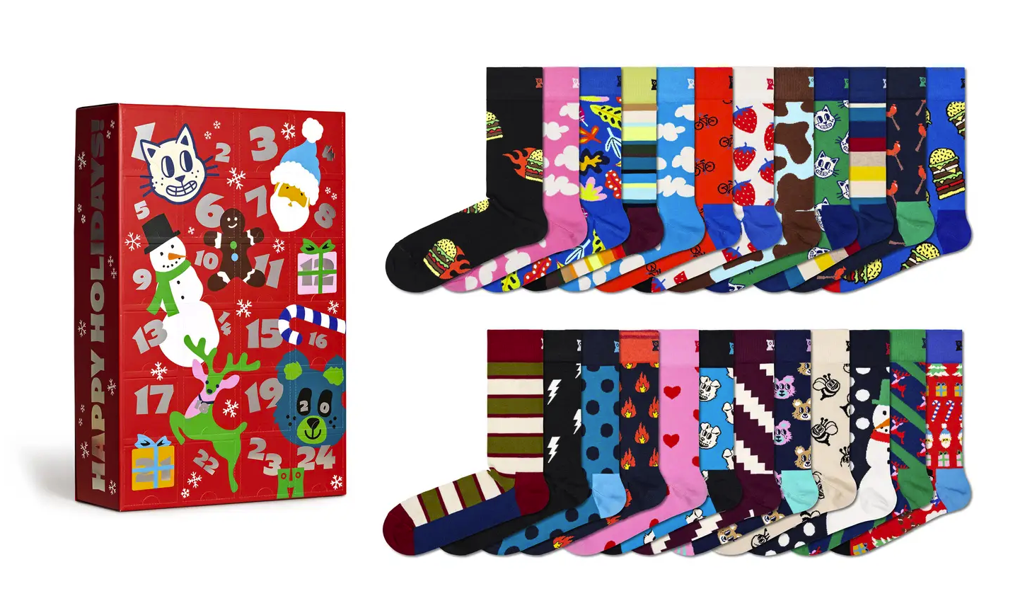 2023 Happy Socks Advent Calendar: 24 Colorful Crew Socks Hello 2023 Happy Socks Advent Calendar: 24 Colorful Crew Socks Hello