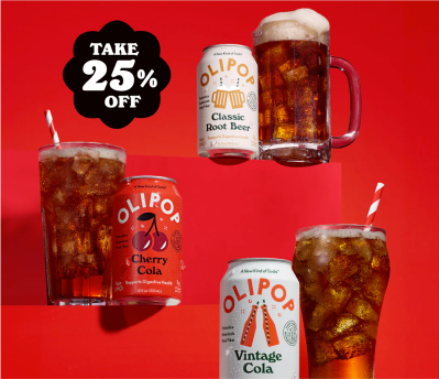 OLIPOP Cyber Monday: 25% Off Sparkling Tonics + 30% Off First Subscription!