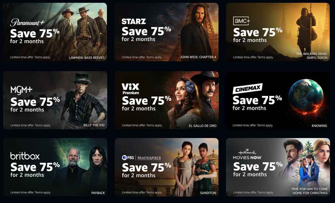 Video Cyber Monday Deal: 75% Off Your First TWO Months On Premium  Channels! - Hello Subscription