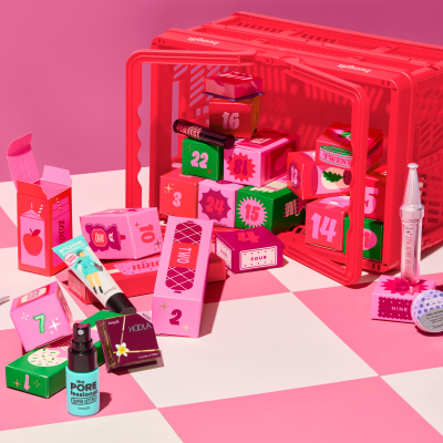 2024 Benefit Cosmetics The Gorgeous Grocer Advent Calendar: Basket of Bestsellers!