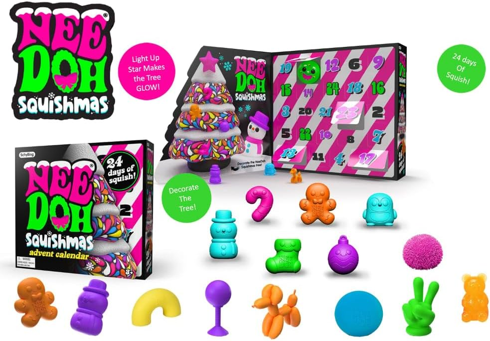 2024 Schylling NeeDoh Squishmas Advent Calendar 24 Mini Squeeze Toys